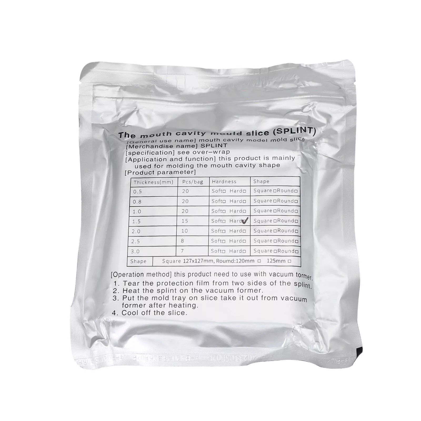 Dental Lab Vacuum Forming Sheets Splint Thermoforming Material Hard 1.0 1.5 2.0