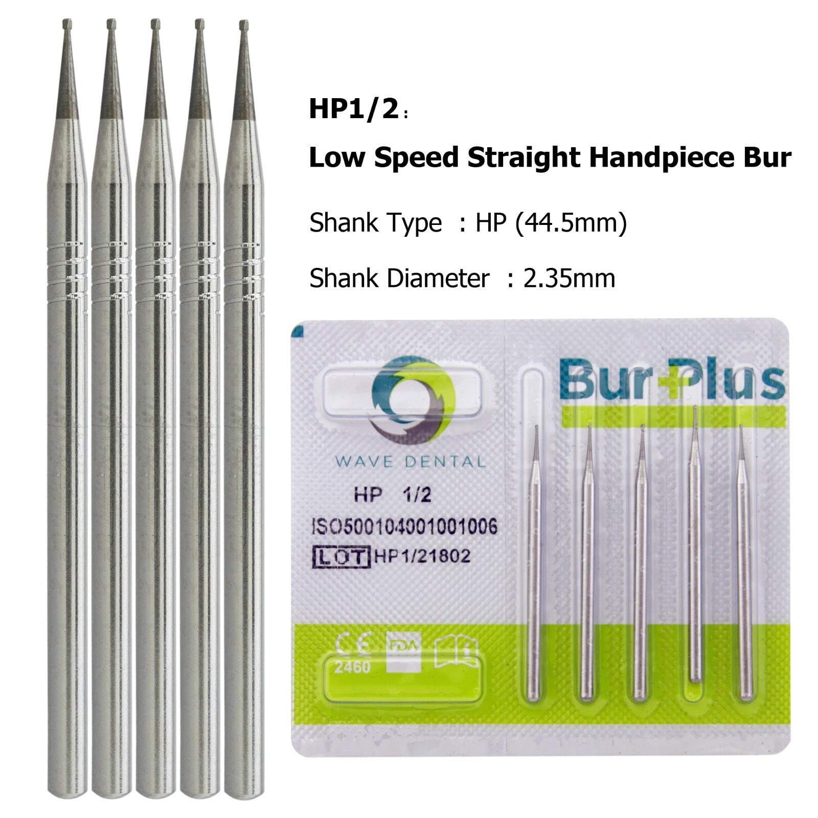 Wave Dental Straight Surgical Bur HP Round Long 44.5mm Carbide Bur For Low Speed