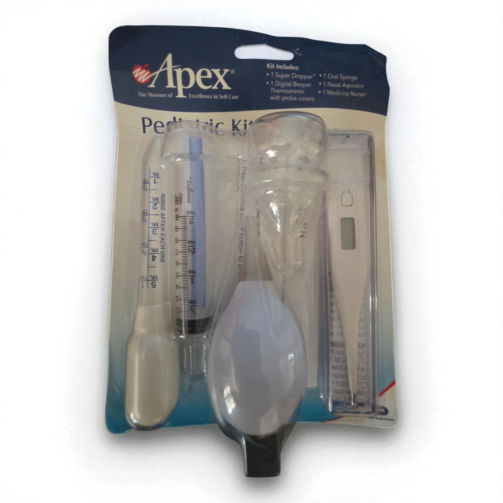 APEX Pediatric Kit – Super Dropper, Syringe, Aspirator, Thermometer – Infant C.S