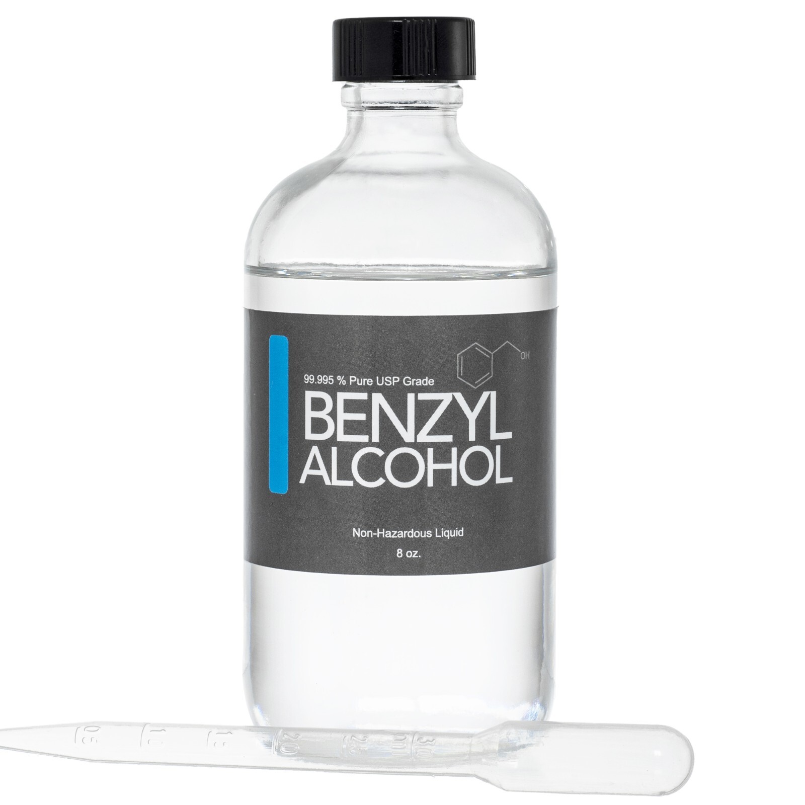 BENZYL ALCOHOL 8 oz. USP Grade in Sterile Glass Bottle With Pipette