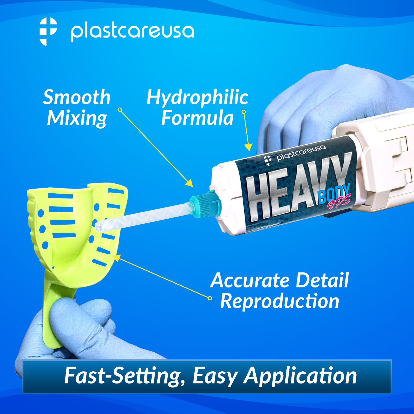 Heavy Body Fast Rapid VPS Dental Impression Material, 8 Cartridges PVS