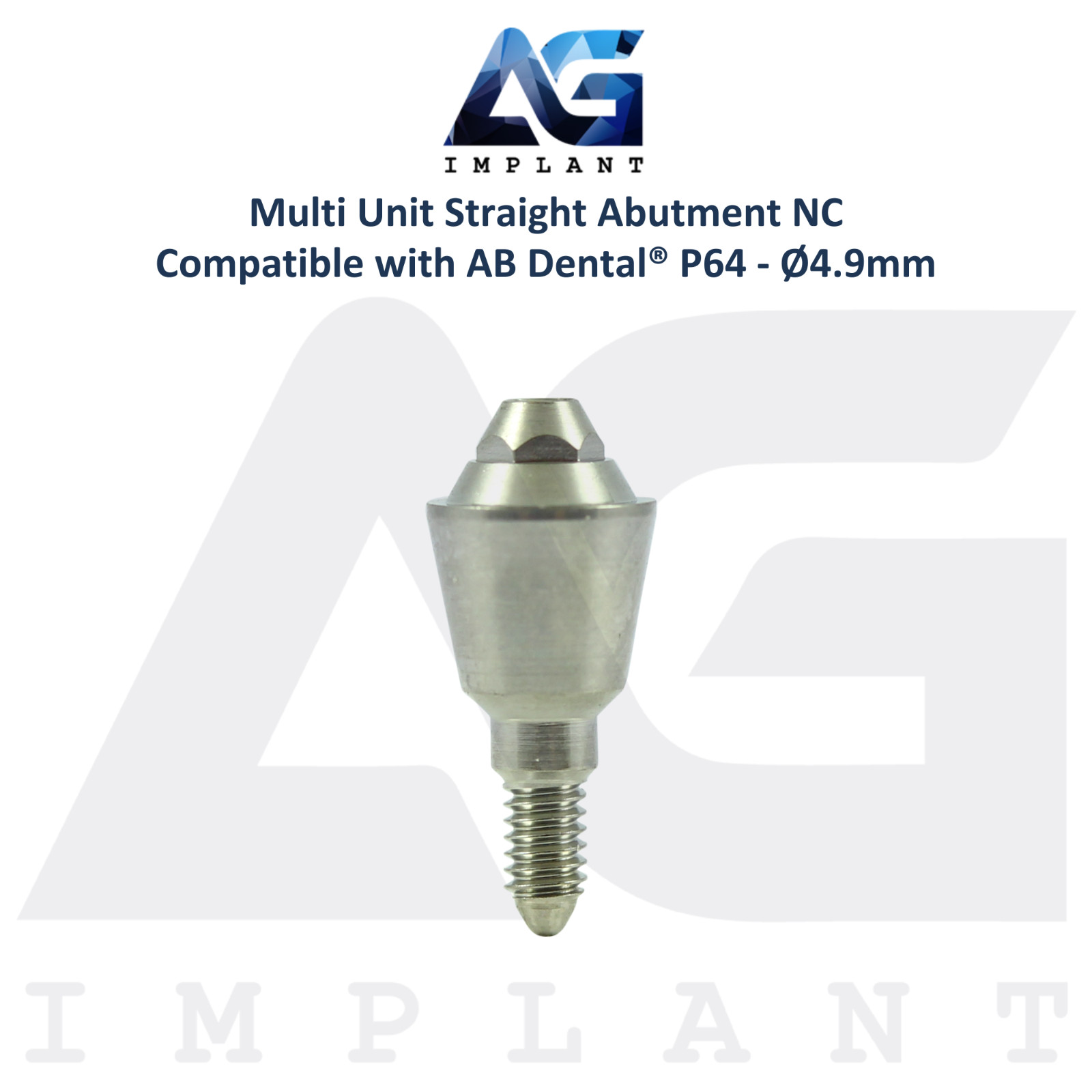 5 Straight Multi Unit Titanium Prosthetic P64 AB Dental® Compatible Ø4.9mm