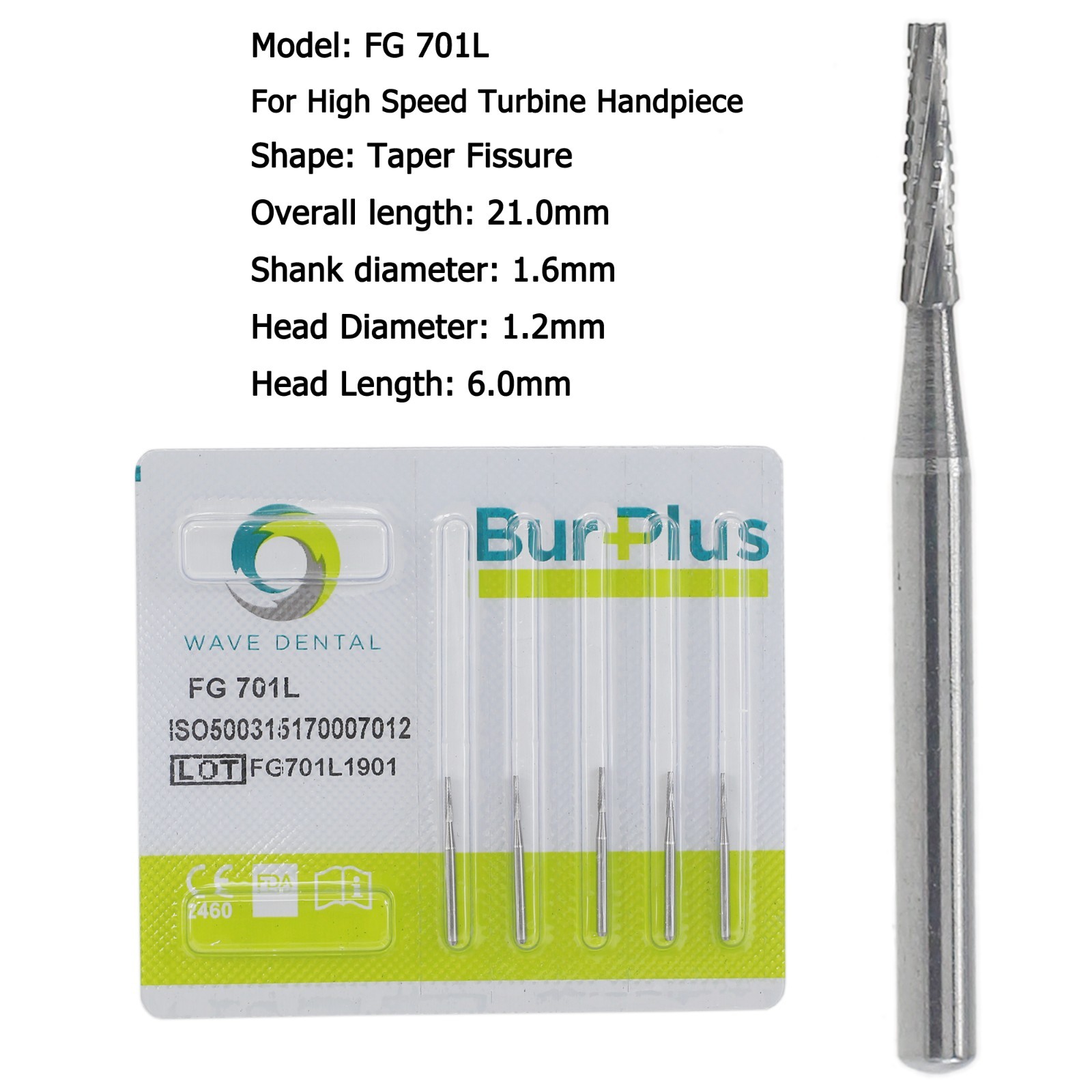 Wave Dental Carbide Burs FG Round Burs High Speed Friction Grip FG 4 6 8 330 245