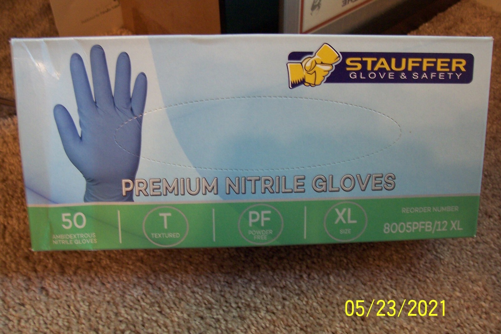 Box of Premium Nitrile Gloves – 50 Pair – Size XL – NIB