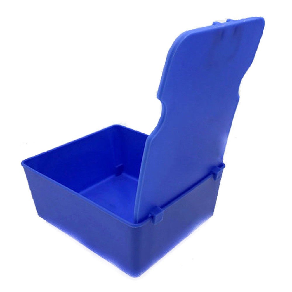 Dental Lab Plastic Working Case Pan Tray With Stainless-Steel Clip Holder Blue