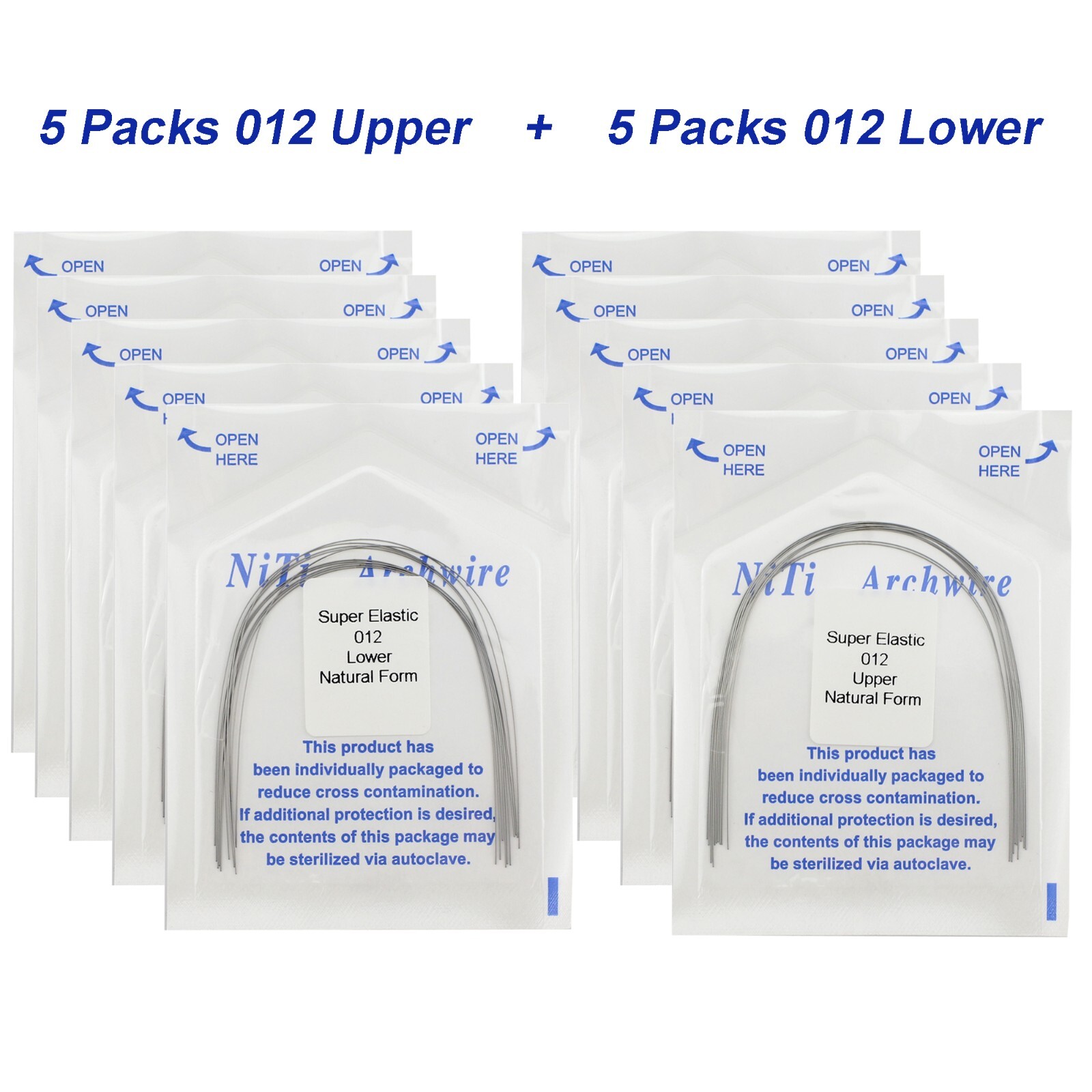 100Pcs Dental Orthodontic Arch Wire Stainless Steel NiTi Ovoid Natural 014 16X22