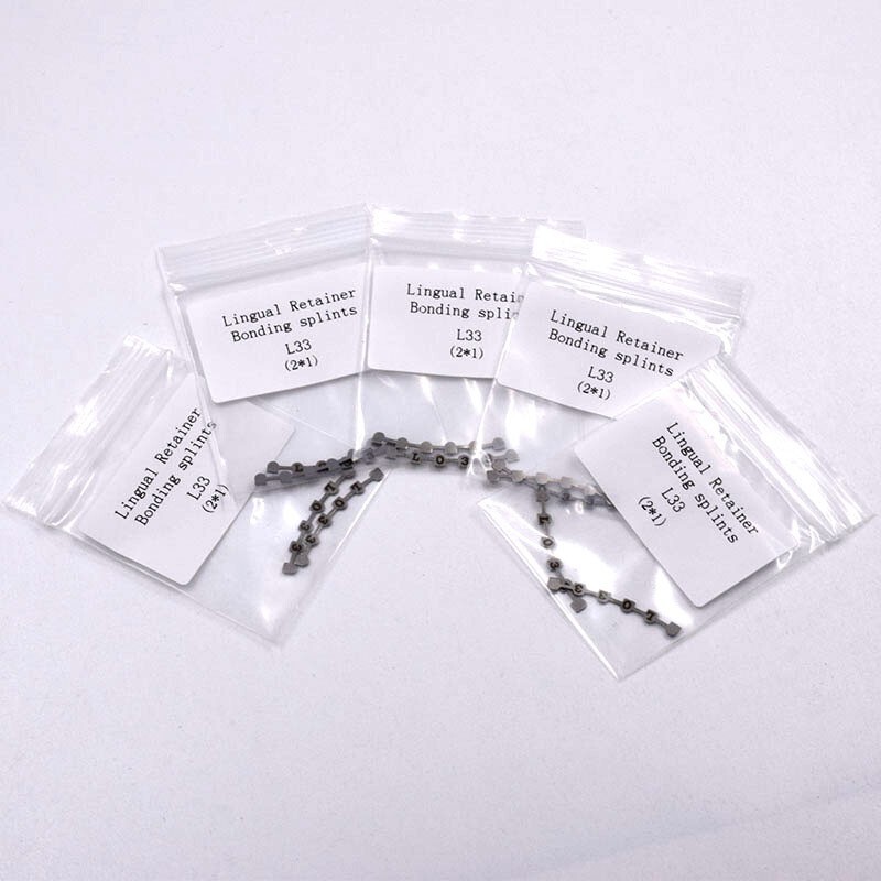 2 Pcs/Pack Dental Orthodontic Lingual Retainer Splits Wire Mesh Base Backing #33