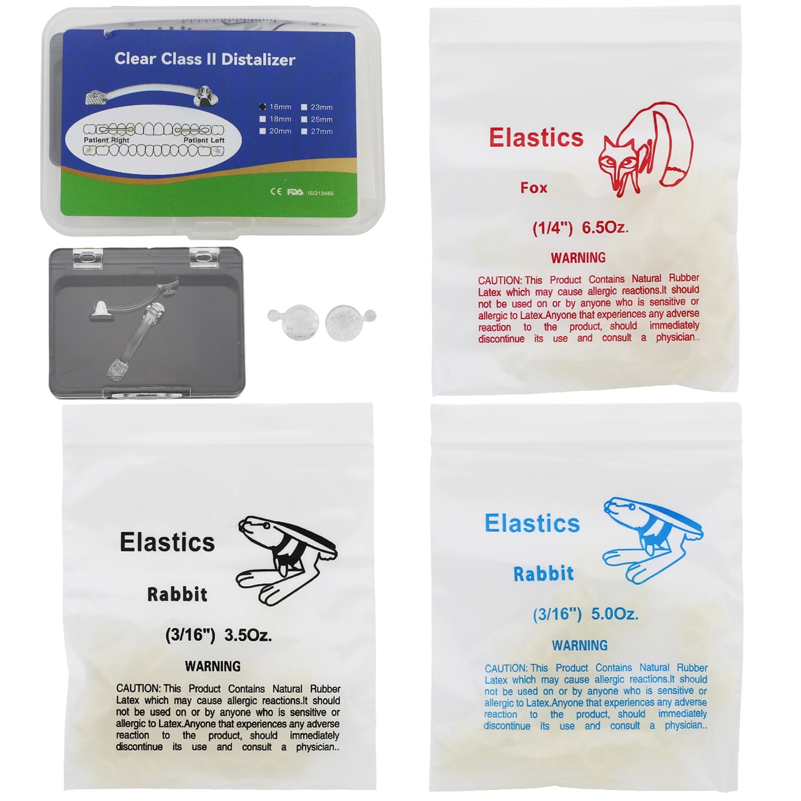 Dental Orthodontic Clear Molar Distalizer Class II Appliance Correction Button