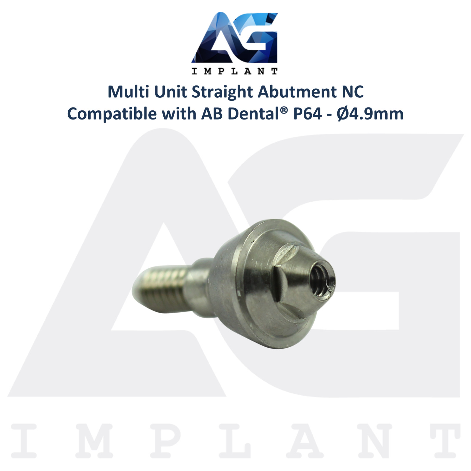 5 Straight Multi Unit Titanium Prosthetic P64 AB Dental® Compatible Ø4.9mm