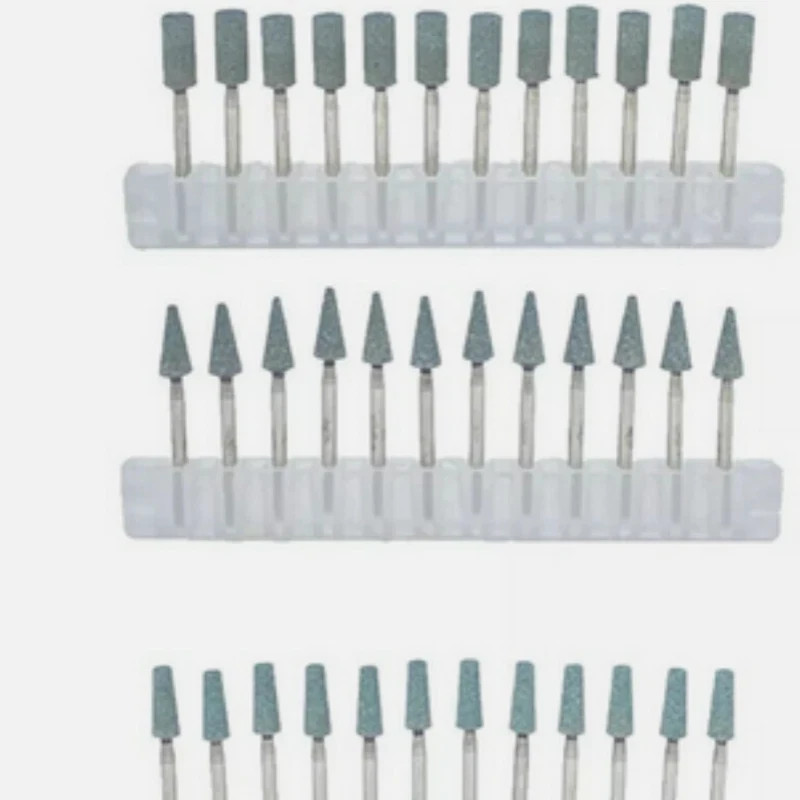 12Pcs/Pack Dental Mounted Abrasive Polishing Finishing Green Stones Points FG RA