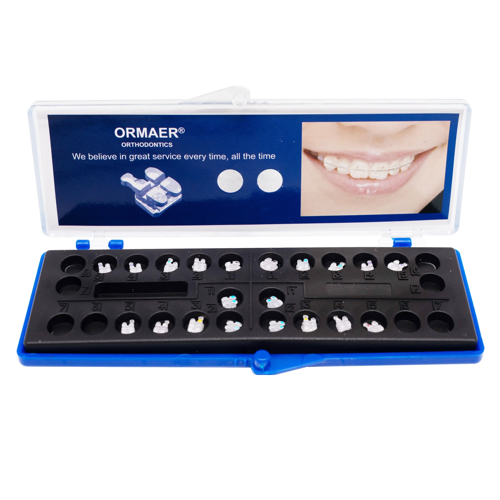 ORMAER Dental Ceramic Bracket Orthodontic Mini Clear Brace MBT/ROTH 022 345 Hook
