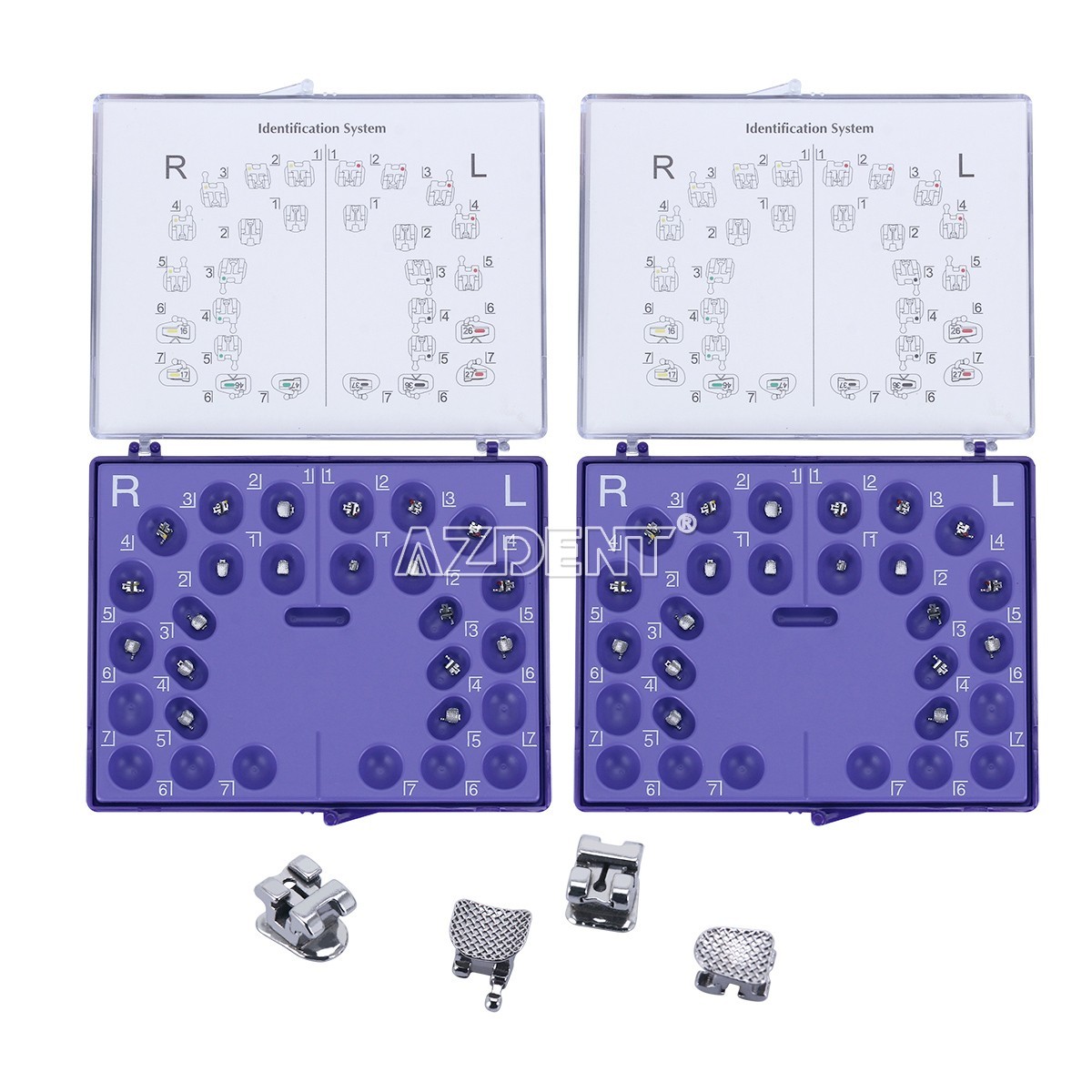 AZDENT Dental Orthodontic Self-Ligating Brackets Brace MBT Roth 0.022 Hooks/Tool