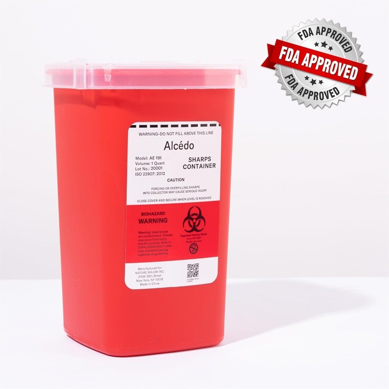 Durable Sharps Container Needle Disposal Portable Compact Medical Waste Safe New