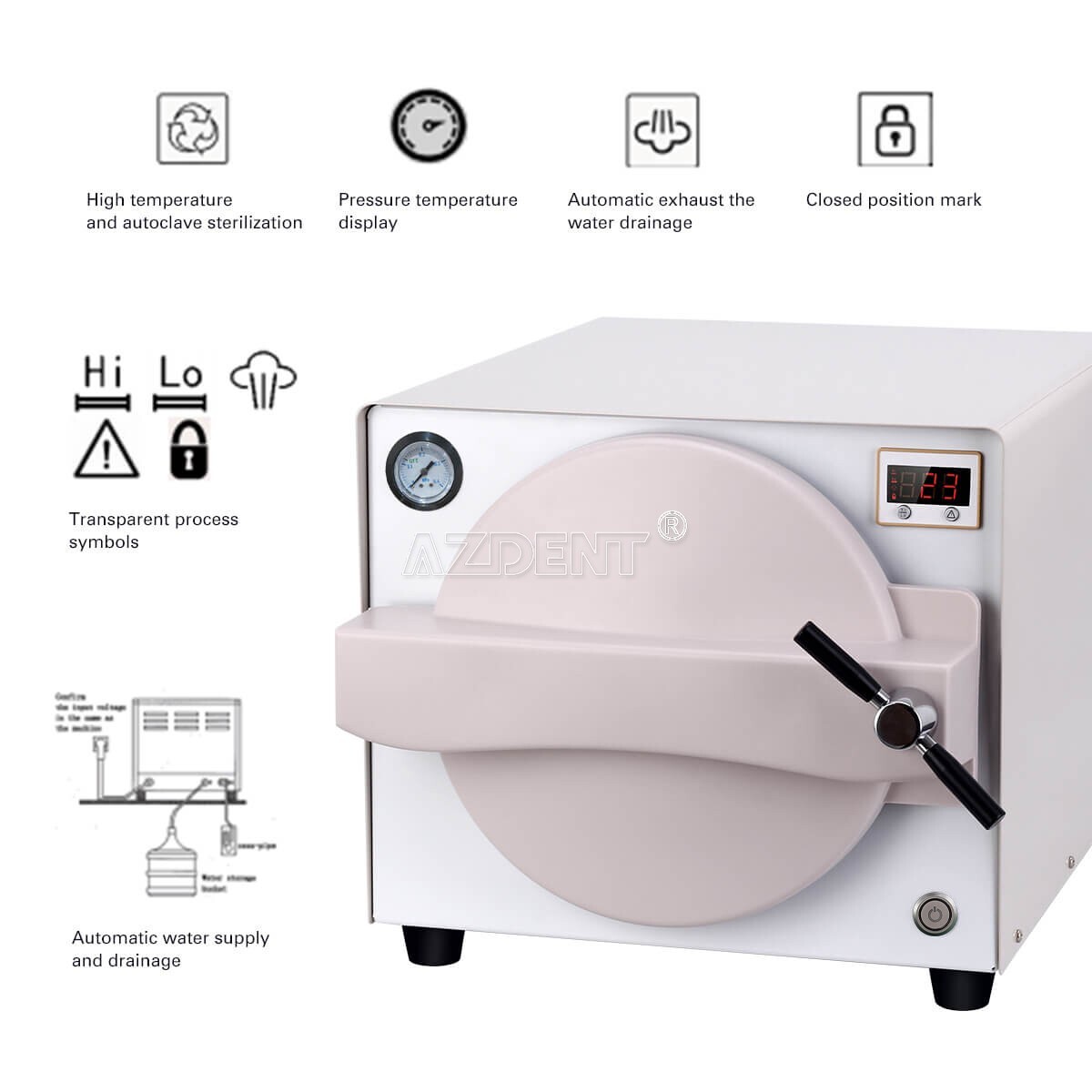 18L Dental Medical Autoclave Steam Sterilizer Vacuum Sterilization Automatic UPS