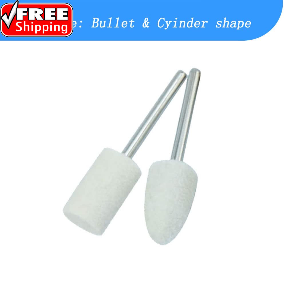 20 Pieces Compressed Wool Polishing Wheels Wool Felt Grinding Bits Buffing Tips