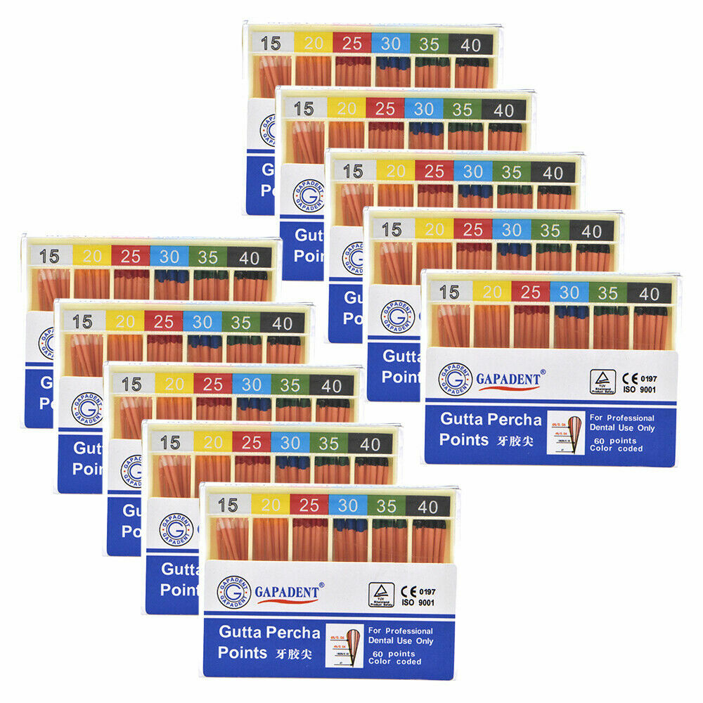 60/ Pack GAPADENT Dental Endodontic Absorbent 0.04 Taper Gutta Percha Points