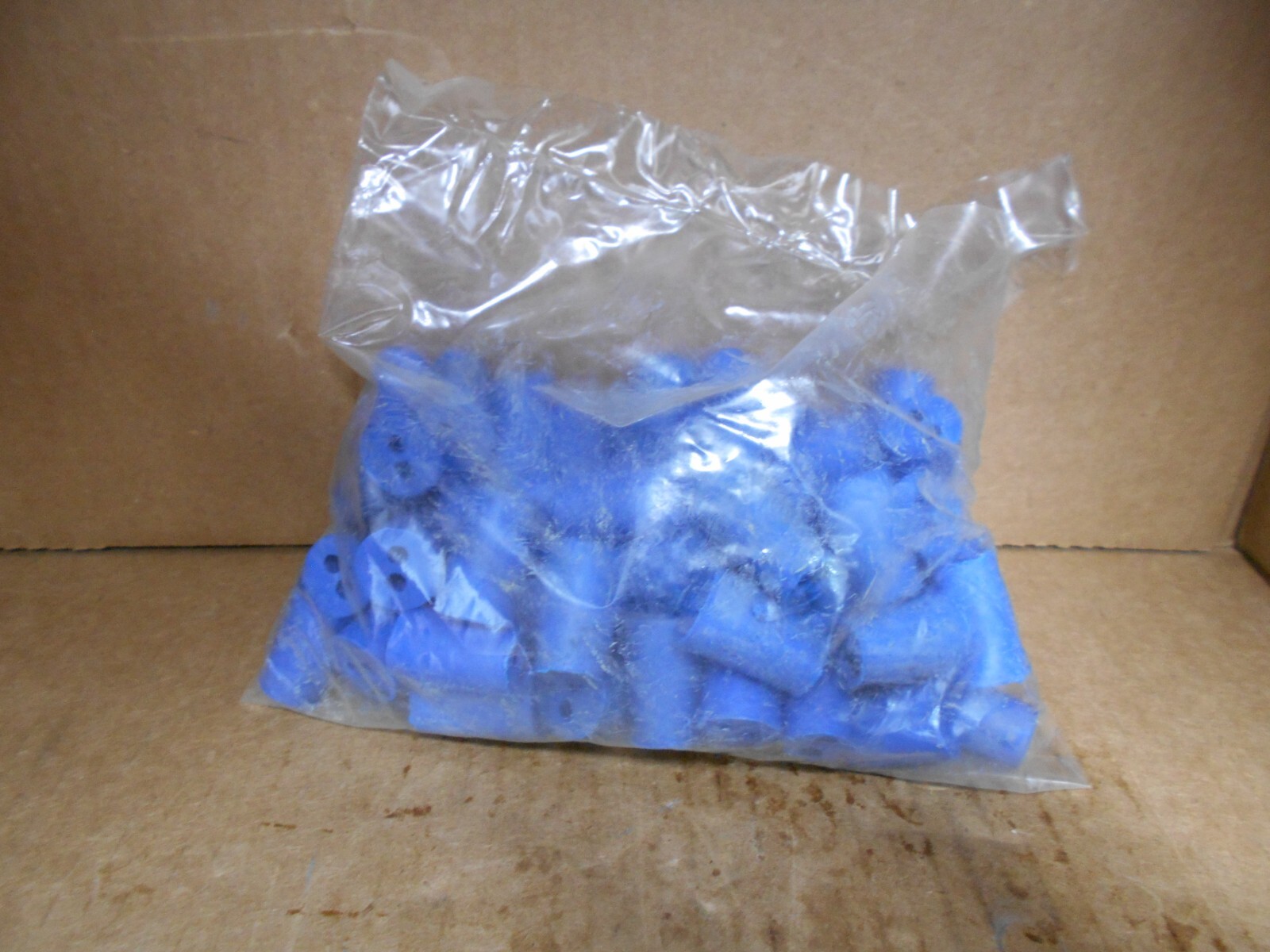 Blue Rubber Test Tube Stopper 25mm X 16.5mm X 13.5mm 2 Hole Bag of60Stoppers