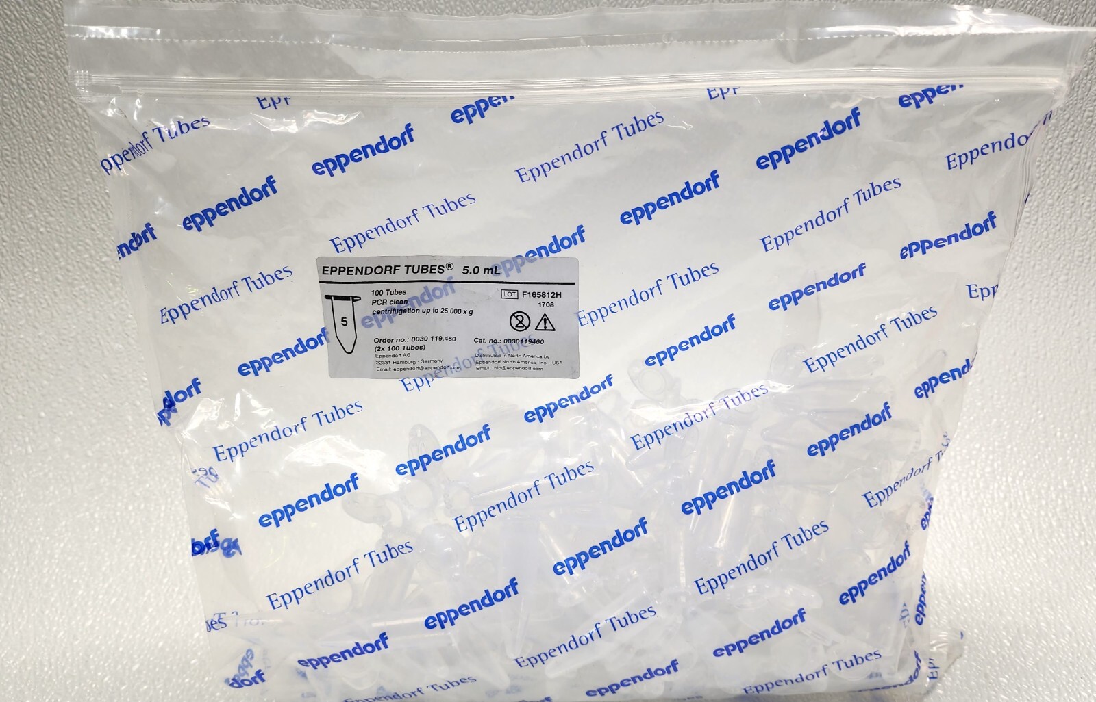 Eppendorf 0030119460 Conical Tubes 5 mL w/ snap cap PCR clean, 100 tube «BAG»