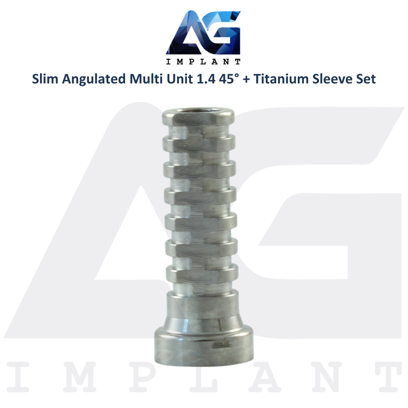 5 Angulated Multi Unit 1.4 Prosthetic 45° Titanium Sleeve Slim Int Hex 2.0mm