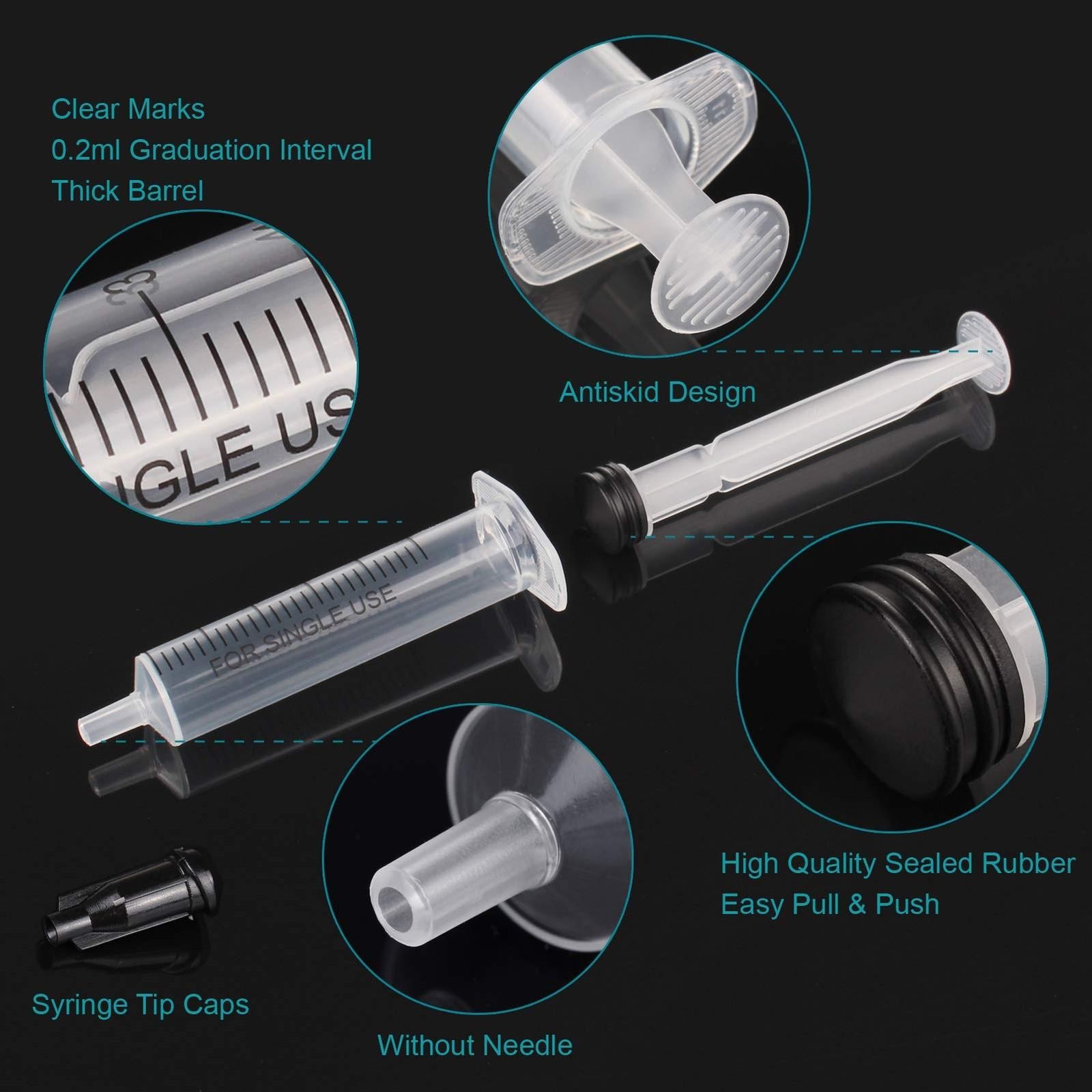 5ml Plastic Syringe Without Needle for Liquid – Measuring 5ml, Transparent