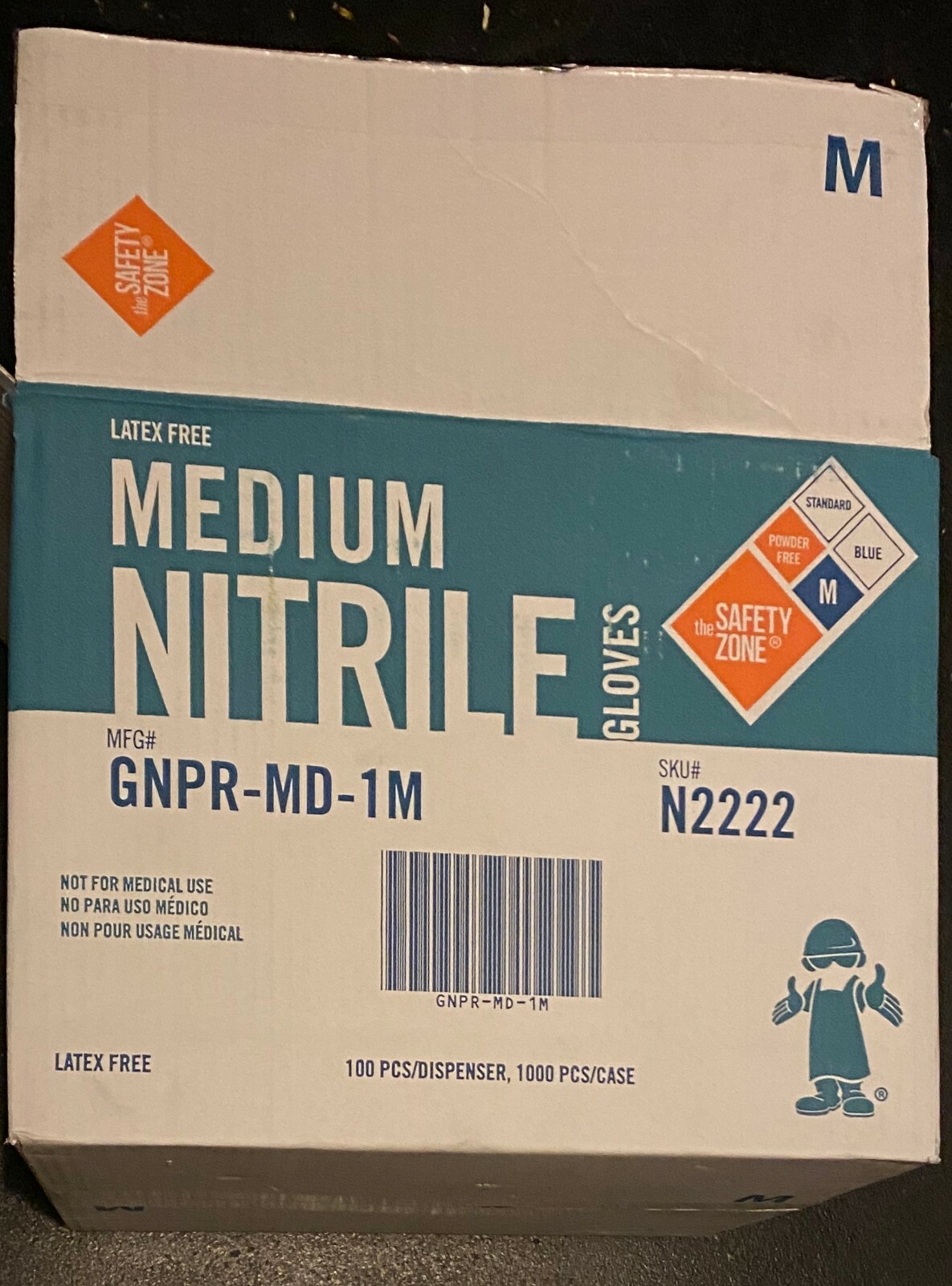 The Safety Zone Nitrile Gloves 1,000 gloves (10 Boxes of 100 gloves) Latex Free