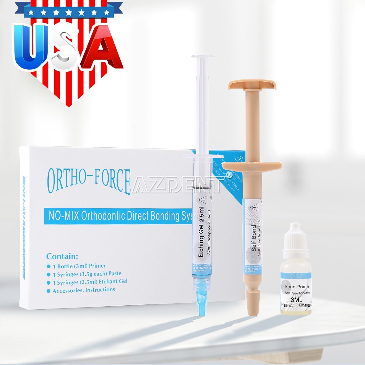 1 X Dental Etch Visible light curing Dentin Enamel Resin Bonding Adhesive