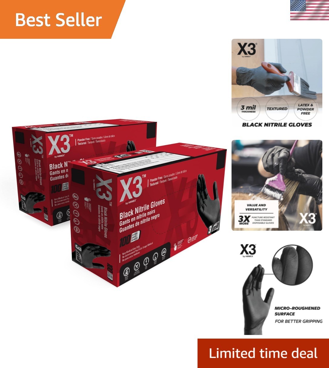 Disposable Black Nitrile Gloves – Latex Free, Food Safe & Waterproof