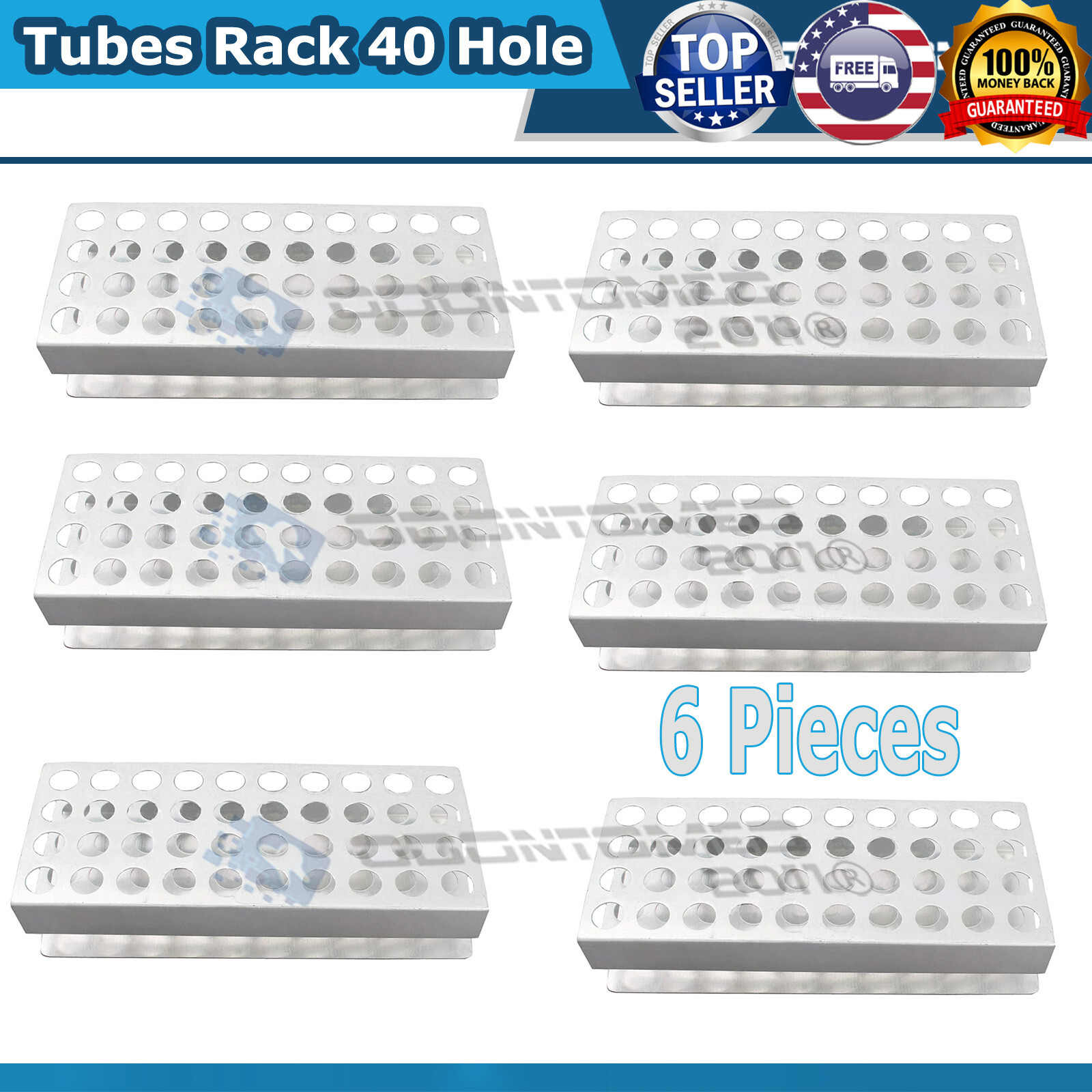 6 PCS ALUMINIUM TEST TUBE RACKS 40 TUBES Hold Tubes BesT LAB SUPPLIES Frame ODM