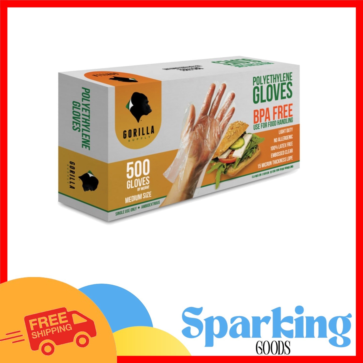 BPA Free Disposable Gloves, 1000 Count, Medium – Safe for Food Handling