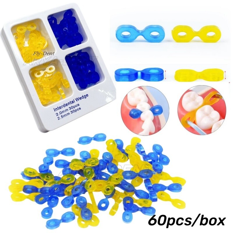 60pcs Dental Elastic Rubber Fixing Wedges Matrix Matrices Dam Composite Material