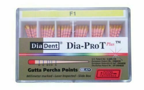 DiaDent Tapered Dia-PRO T Gutta Percha Points ML.029 All Sizes F1-F5 60/Box