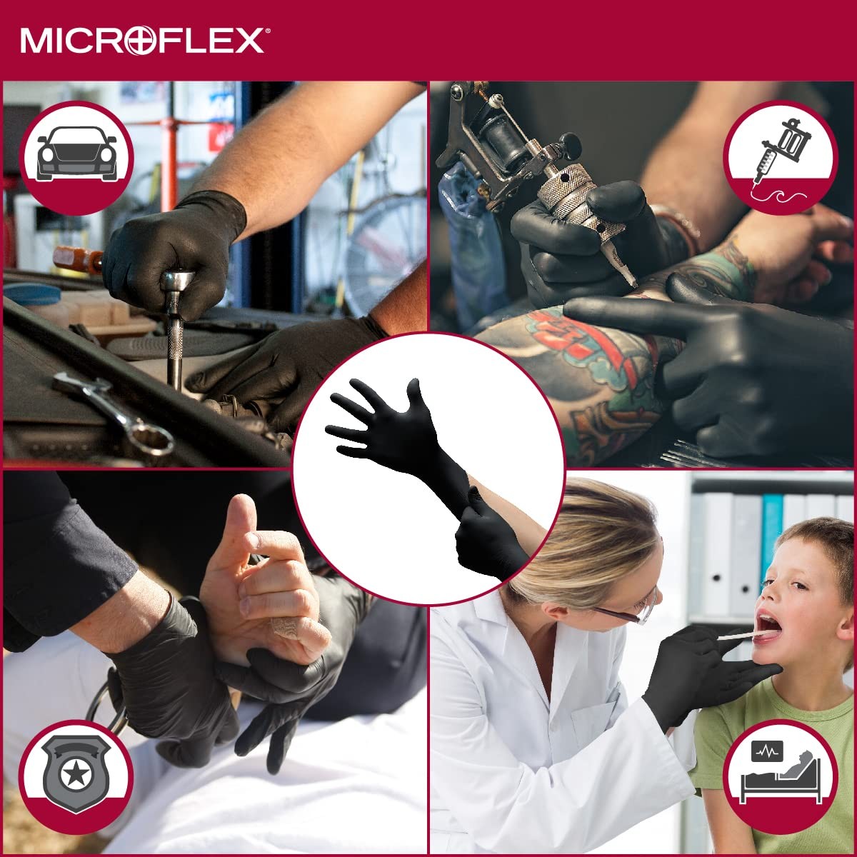 Ansell Microflex Midknight Mk-296 Exam – Xl Black Of 100 Mk-296-Xl