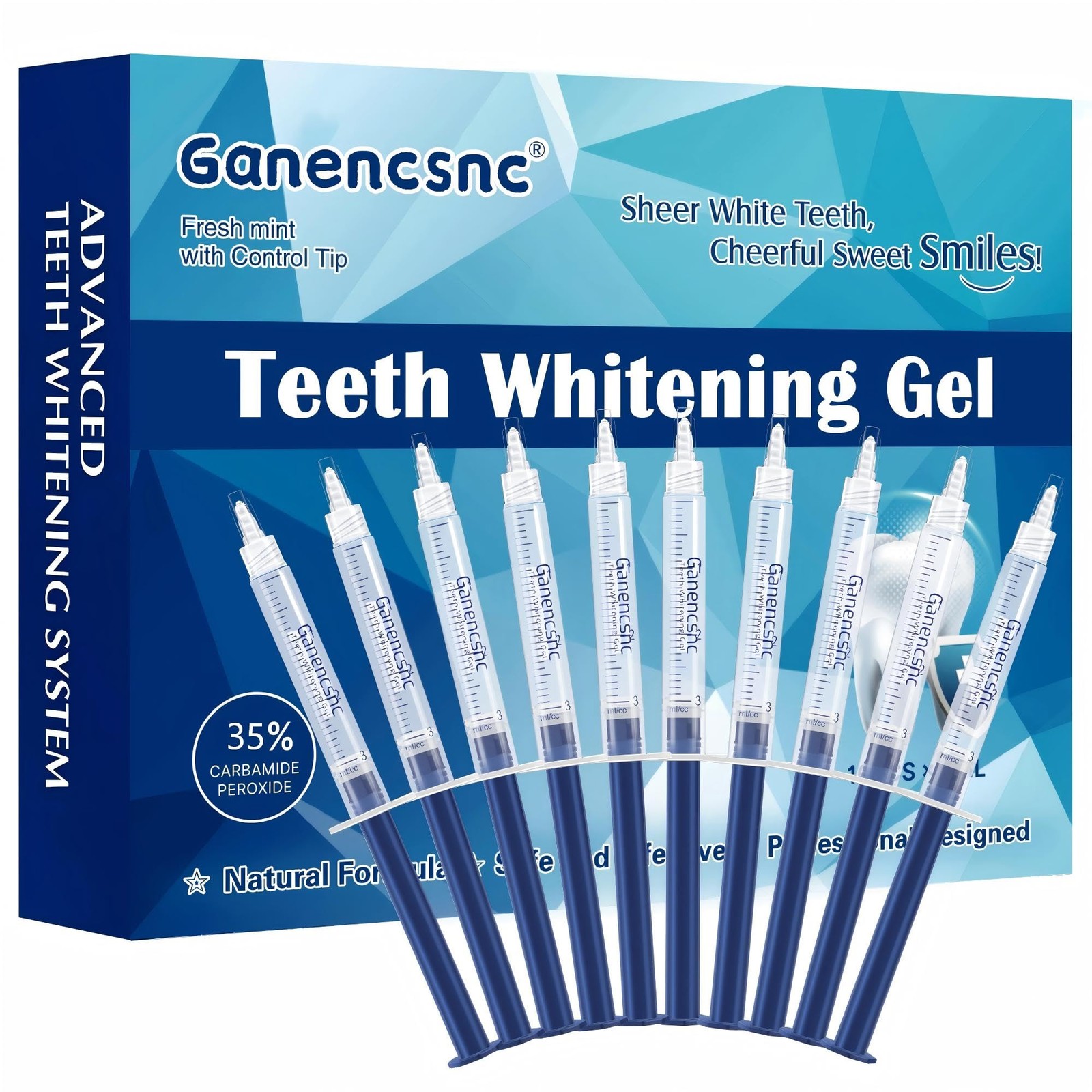 35% Ganencsnc 10-Pack Teeth 3 Fl Oz (Pack of 10), Blue – Whitening Gel