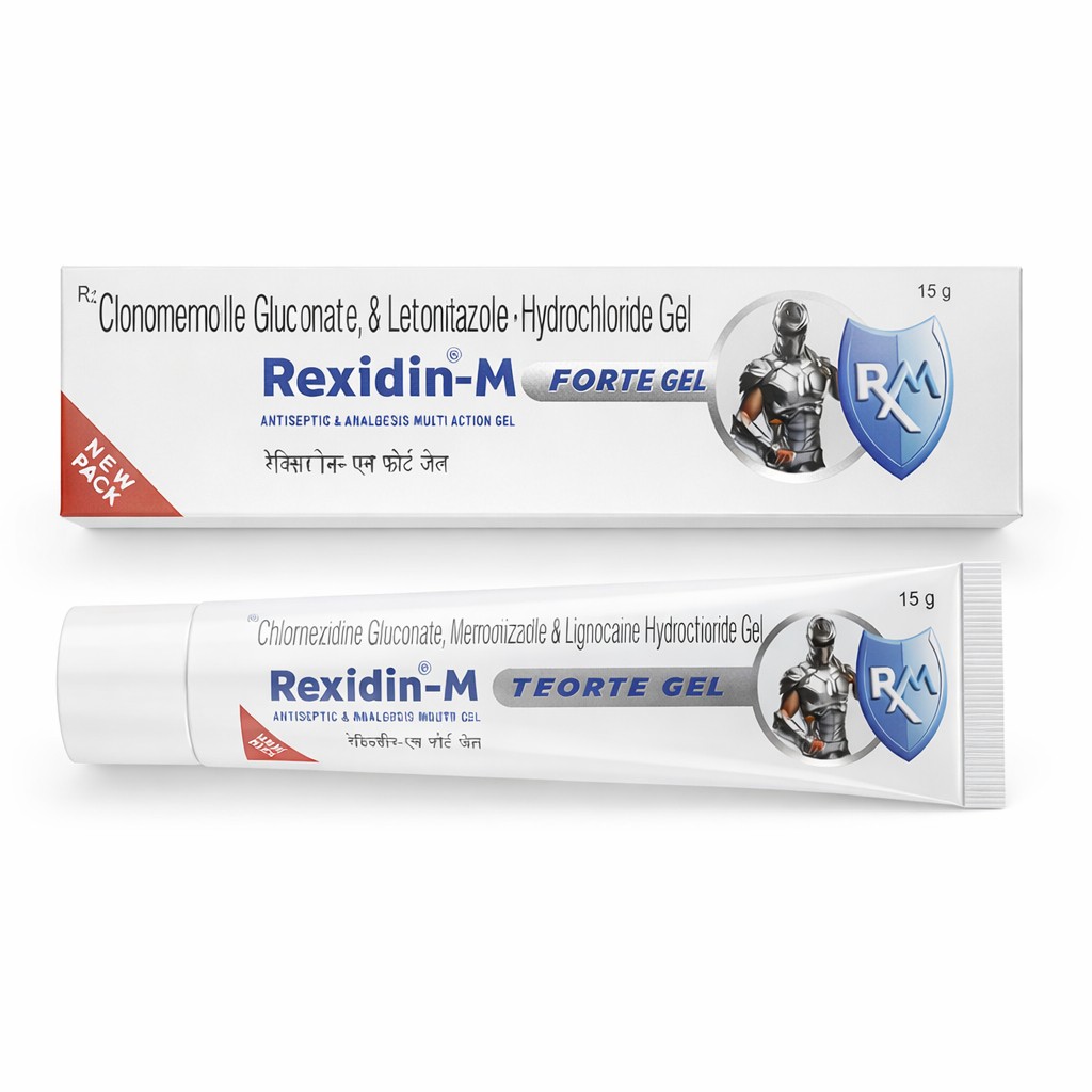 Indoco Rexidin-M Forte Mouth Gel Effective gel treating mouth ulcers PACK OF 1