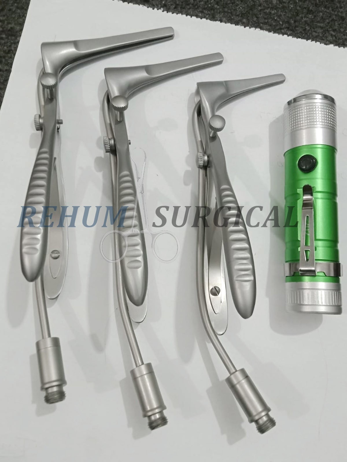 ​Set of 3 Fiber Optic Nasal Speculum ENT Diagnostic Instruments with LED Light S