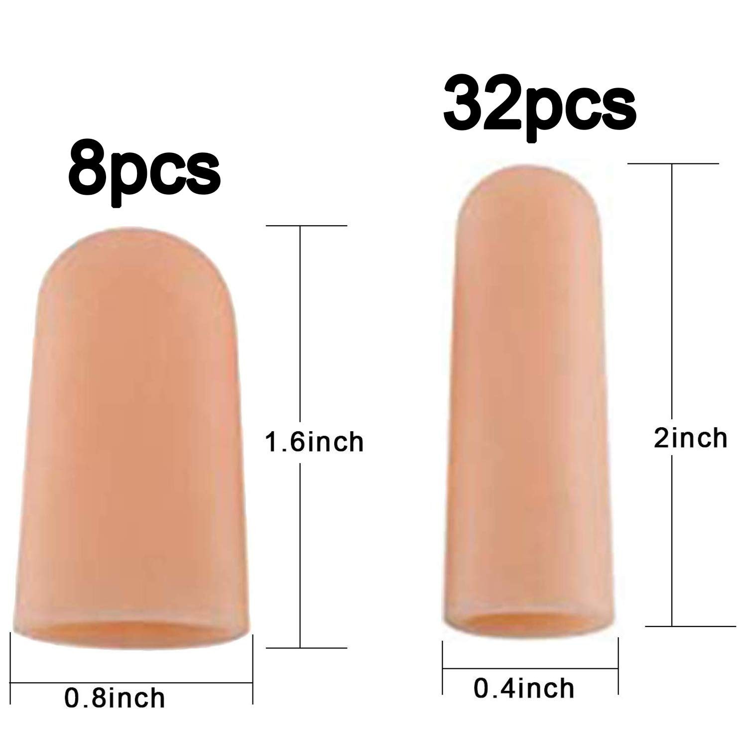 Gel Finger Support Protector Gloves – Silicone Fingertips for Cracked Skin, Ecze