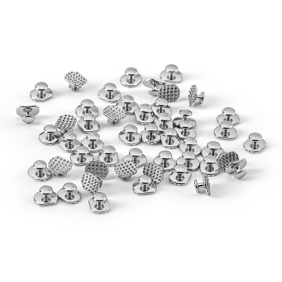 50pcs Dental Orthodontics Lingual Buttons Bondable Monoblock Round/Rectangular