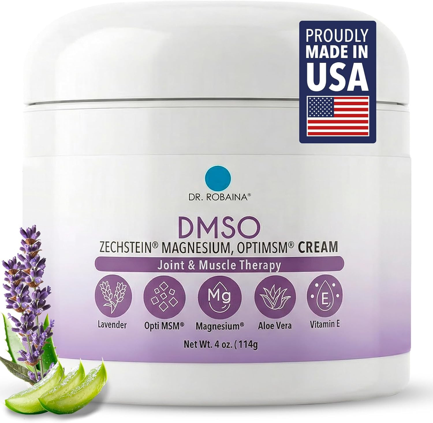 Dr. Robaina Lavender DMSO Cream – 99.9% Pure DMSO Pharmaceutical Grade | Formula