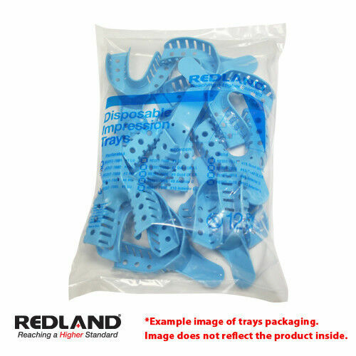 REDLAND Impression Trays #1 Large Upper Perforated 12 Pieces/Bag -FDA