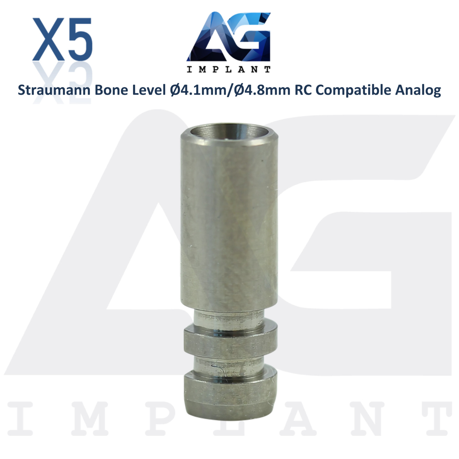 5 Straumann B0ne Level Ø4.1mm/Ø4.8mm RC Compatible Fixture Analog Dental