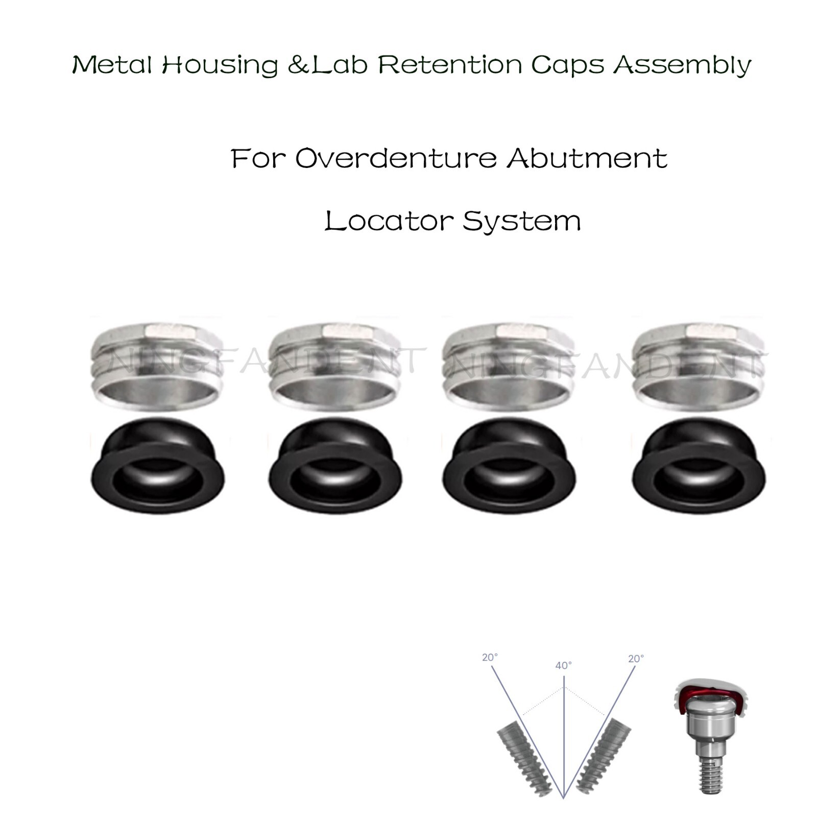 US Overdenture Retention Caps Inserts For Straight Tapered Locators connection