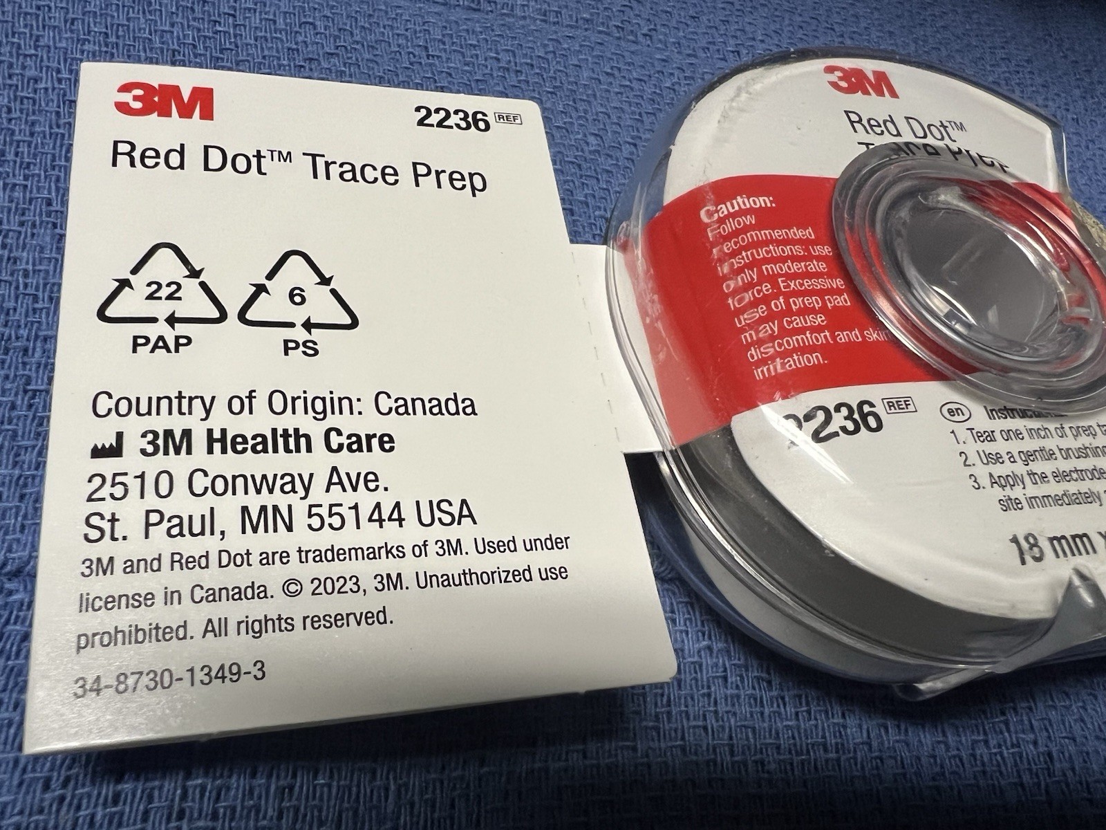 3M Red Dot Trace Prep 2236 Electrode Application Abrasive Tape Free Shipping