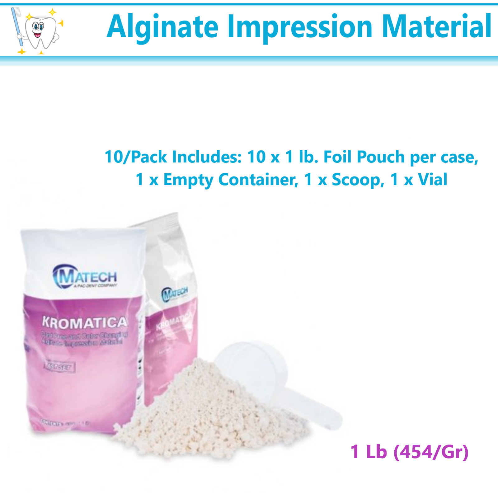 Kromatica Dental Alginate Impression Material Normal Fast Set, 1 -10 Lb Cherry