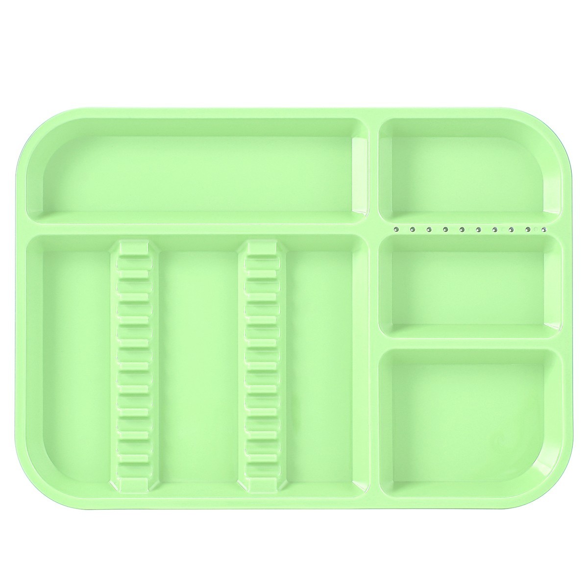 1pc Dental Medical Autoclavable Trays Purple Divided Separate Setup Tray Green