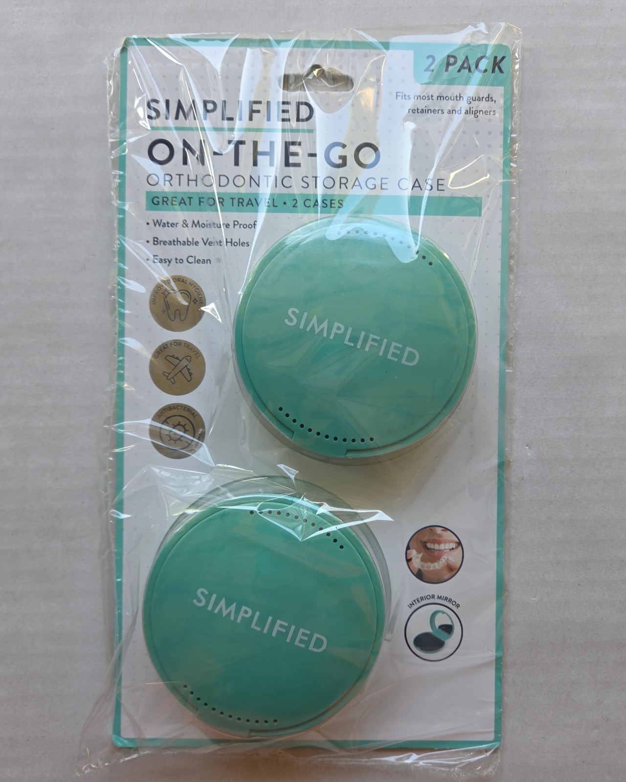 Simplified On-The-Go Orthodontic Storage Case – 2-Pack – Great For Travel