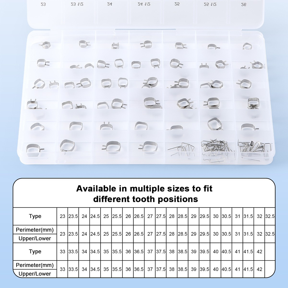Dental Orthodontic Braces Space Maintainer Band Kit with Wires #23 -#42 For Kids
