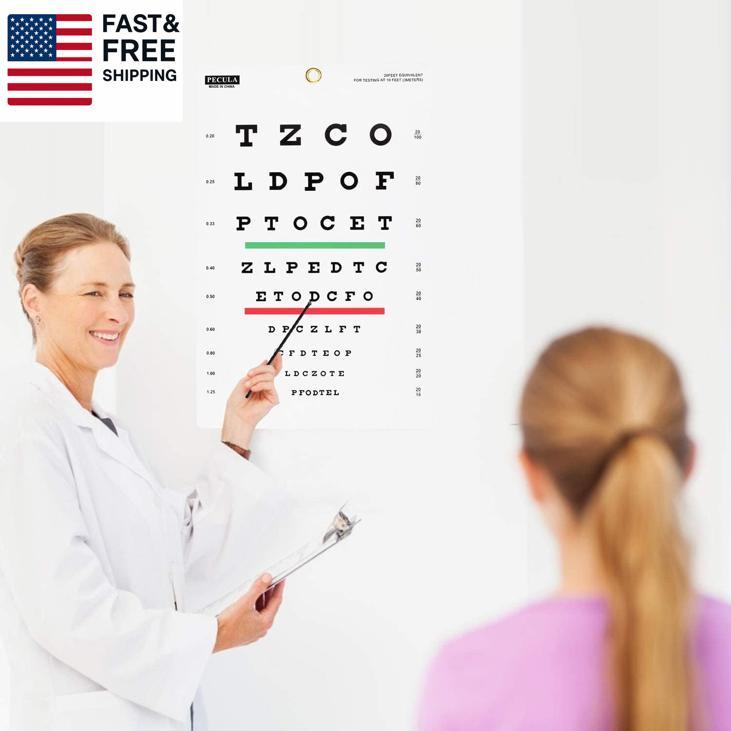 Snellen Chart, Wall Chart for Eye Exams – 10 Ft 9 X 14 In