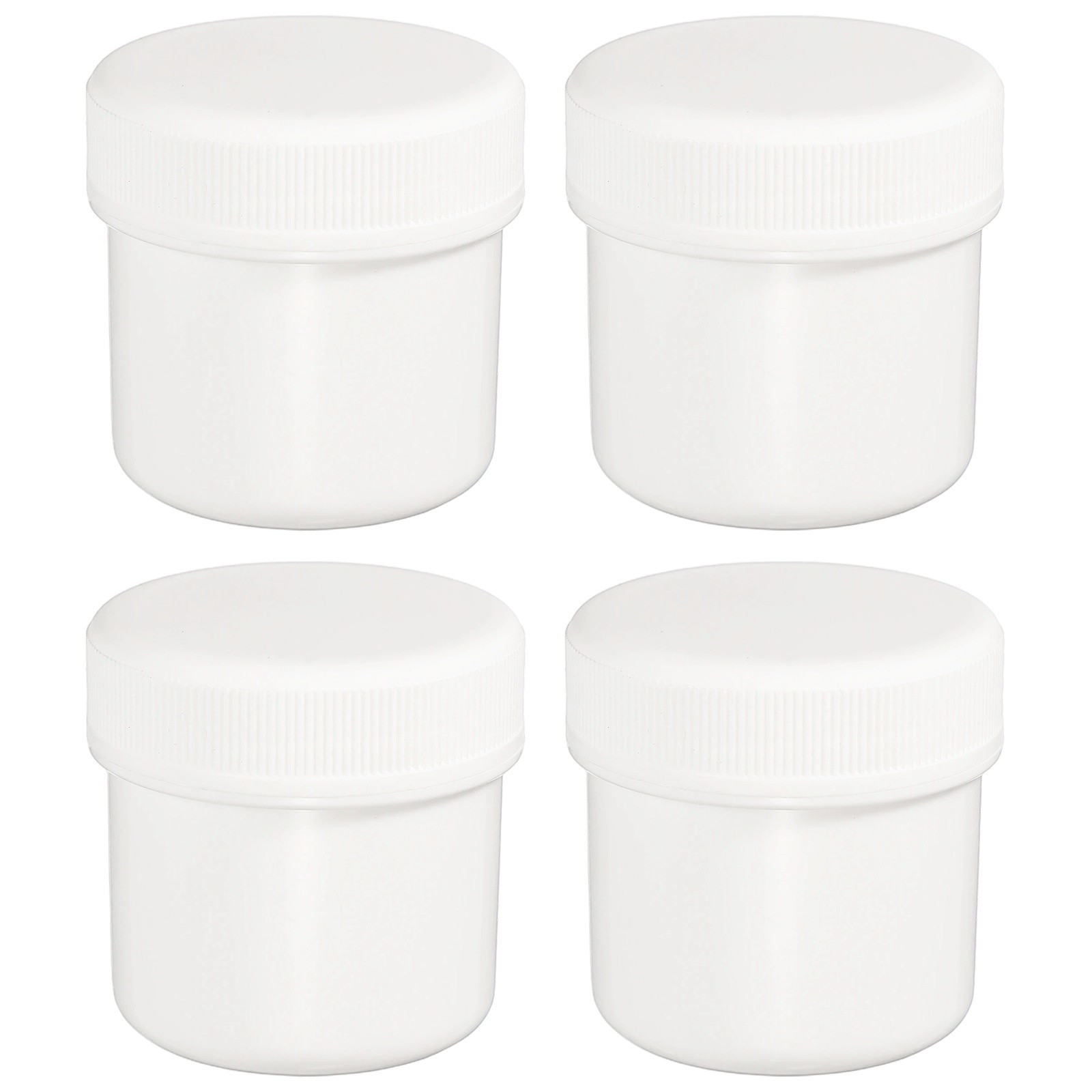 Wide Mouth Lab Reagent Bottles 50ml (2oz), 4 Pcs Sample Bottles, White