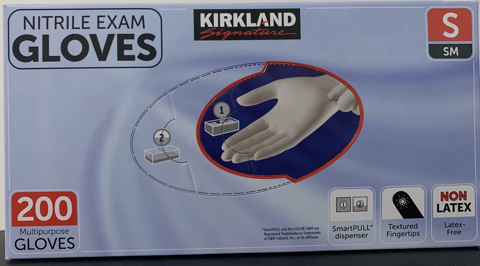 Kirkland Signature Latex-Free Nitrile Exam Gloves, Size S – 200 Count (1×200)
