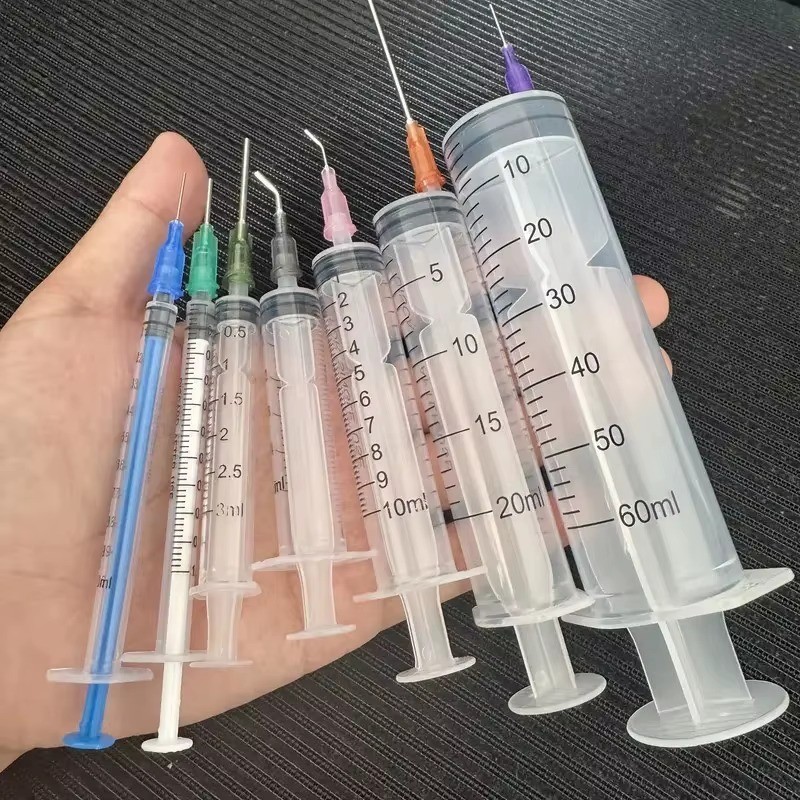 14pc Syringe Set Blunt Tip Needles Assorted Sizes 1ml-60ml Craft Refill Lab Kit